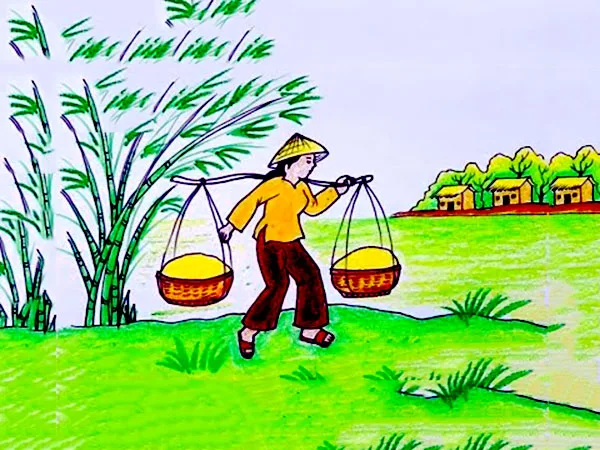 những bức vẽ mẹ tần tảo vất vả nuôi con
