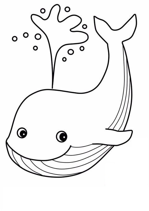 tranh tập tô con cá voi dễ thương
