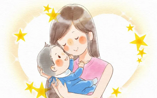 tranh vẽ mẹ ôm con tình cảm âu yếm