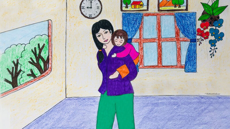 Vẽ tranh mẹ của em