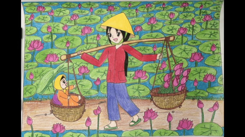 Vẽ tranh mẹ đơn giản