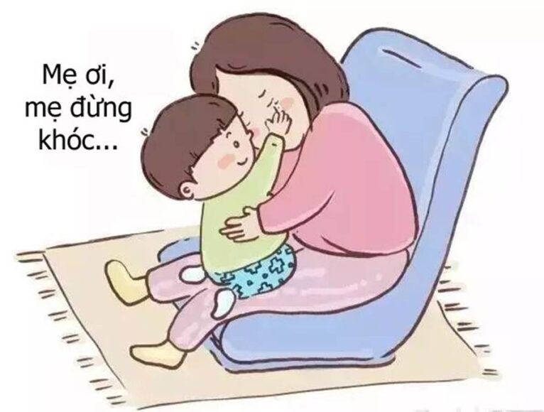 vẽ tranh mẹ và con tình cảm yêu thương