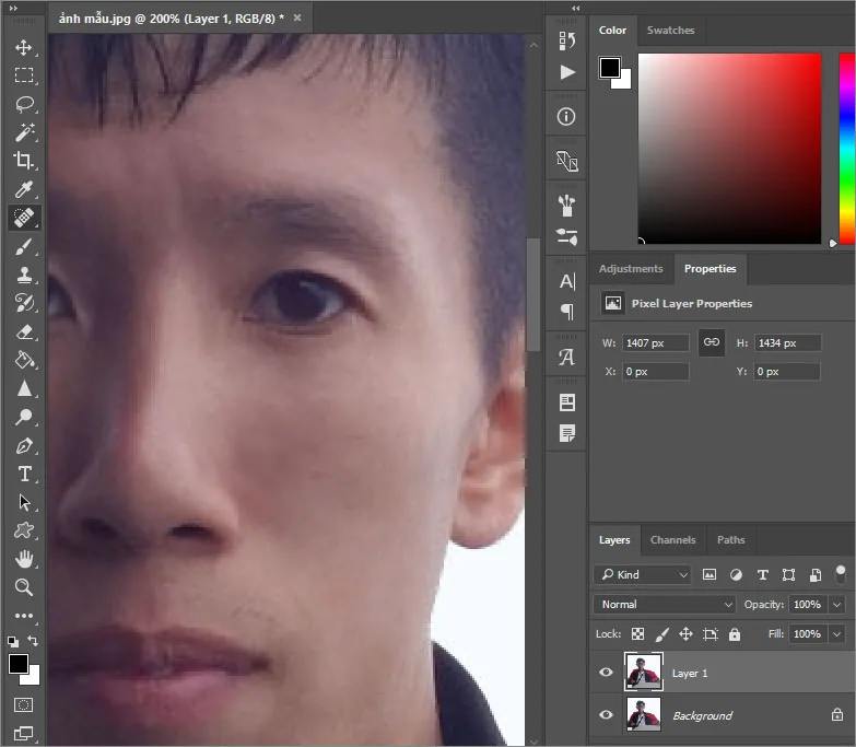 cách xóa mụn và vết thâm trong photoshop