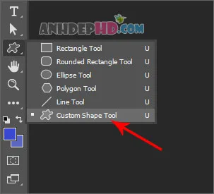 công cụ custom shape tool trong photoshop