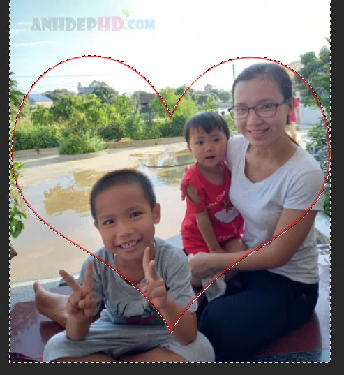 đảo ngược vùng chọn trái tim