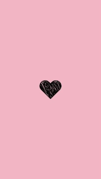 hình nền màu hồng nhạt trái tim đen