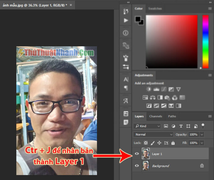 nhân bản thành layer 1