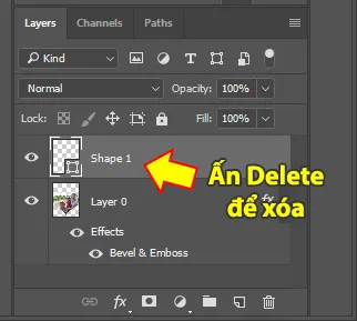 xóa layer shape 1