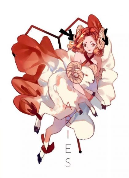 ảnh cung bạch dương - cô gái anime cung bạch dương năng động