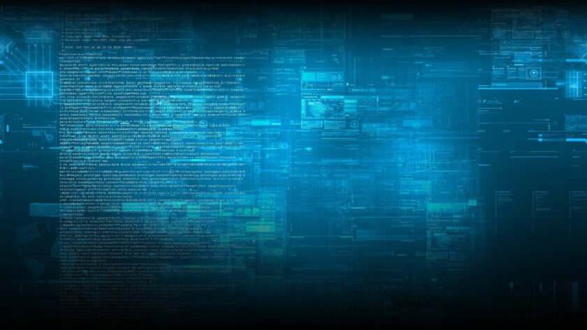 ảnh nền những dòng mã và không gian công nghệ