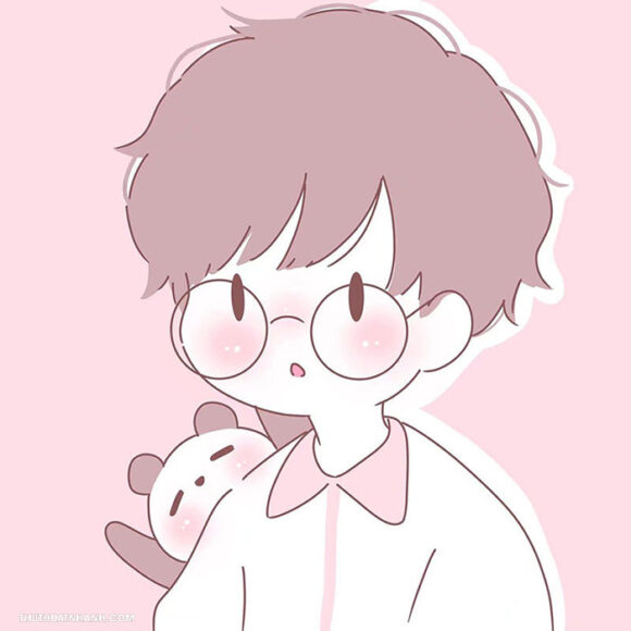 avatar cue nam đeo kính hình vẽ