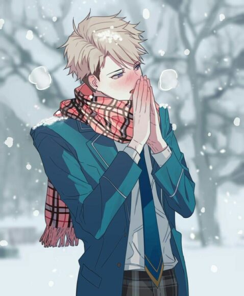 Hình ảnh anime chàng trai mùa đông ấm áp