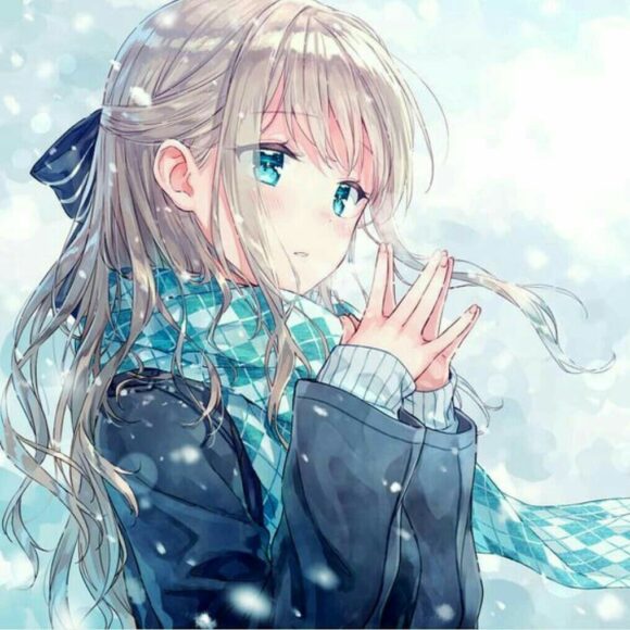 Hình ảnh anime cô gái mùa đông đáng yêu