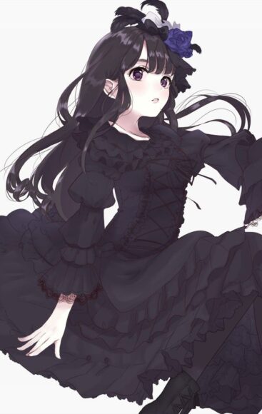 Hình ảnh anime cô gái tóc đen dễ thương