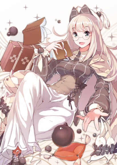 Hình ảnh anime girl đeo kính cá tính xinh đẹp