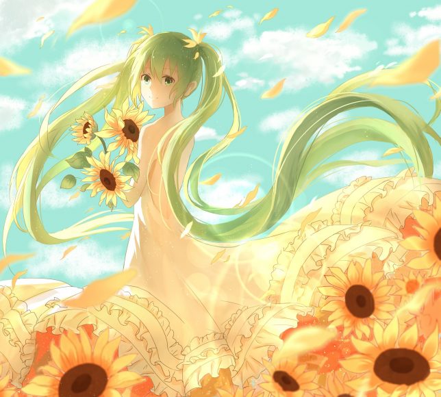 Hình ảnh anime girl hoa hướng dương