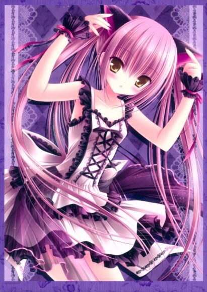 Hình ảnh anime girl tóc tím cá tính