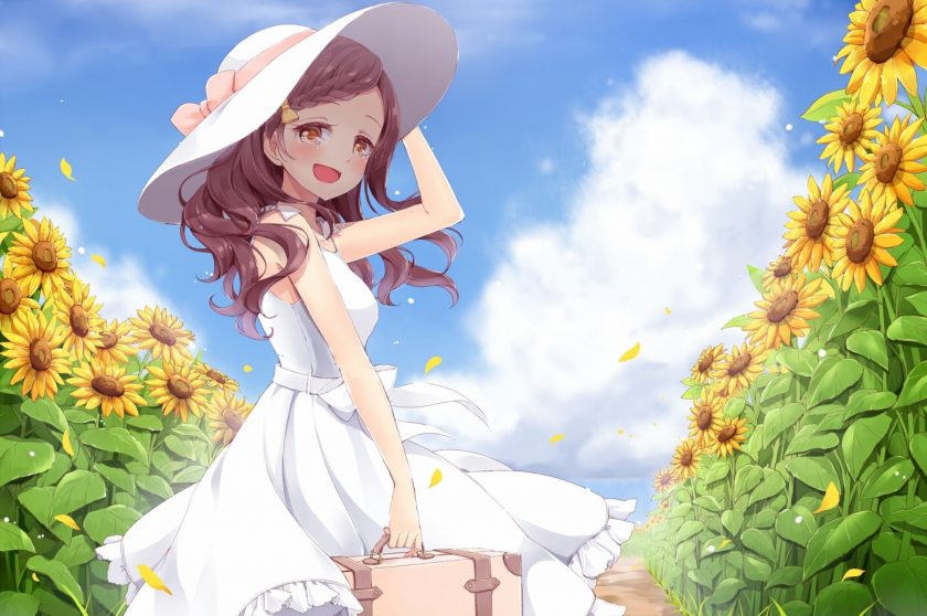 Hình ảnh anime hoa hướng dương xinh đẹp