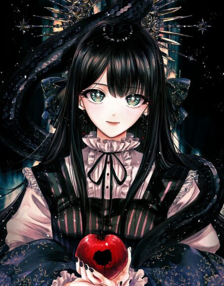 Hình ảnh anime tóc đen đẹp nhẹ nhàng