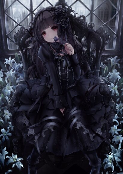Hình ảnh anime tóc đen lolita