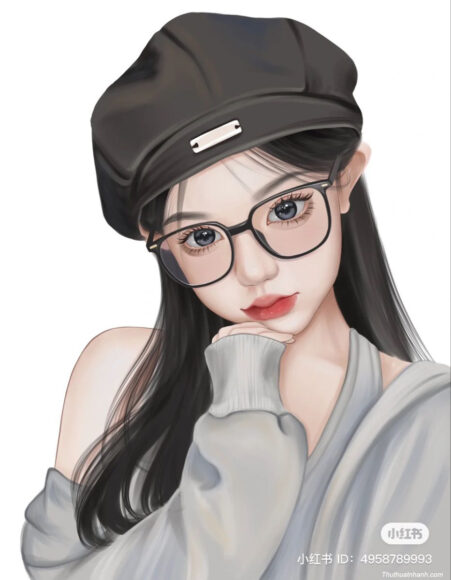 Hình ảnh avatar nữ đẹp cho con gái đeo kính