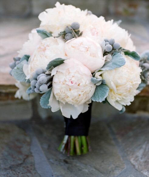 Hình ảnh bó hoa mẫu đơn trắng