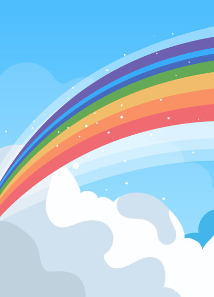 Hình ảnh cầu vồng trên nền trời xanh