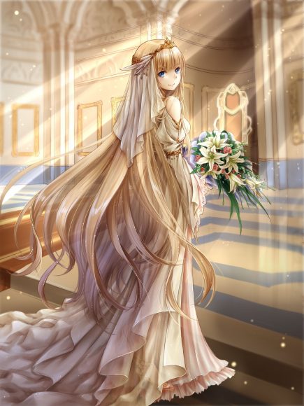 Hình ảnh công chúa anime tóc dài bạch kim