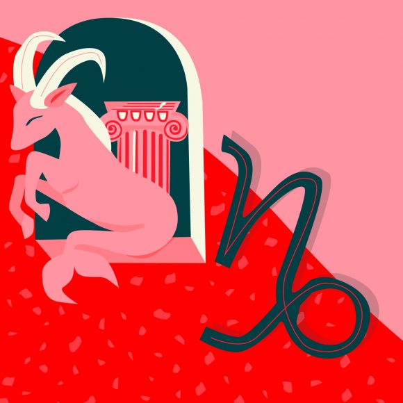 Hình ảnh cung Ma Kết màu đỏ