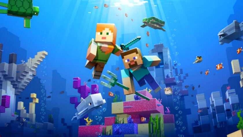 Hình ảnh minecraft 3D thám hiểm đại dương