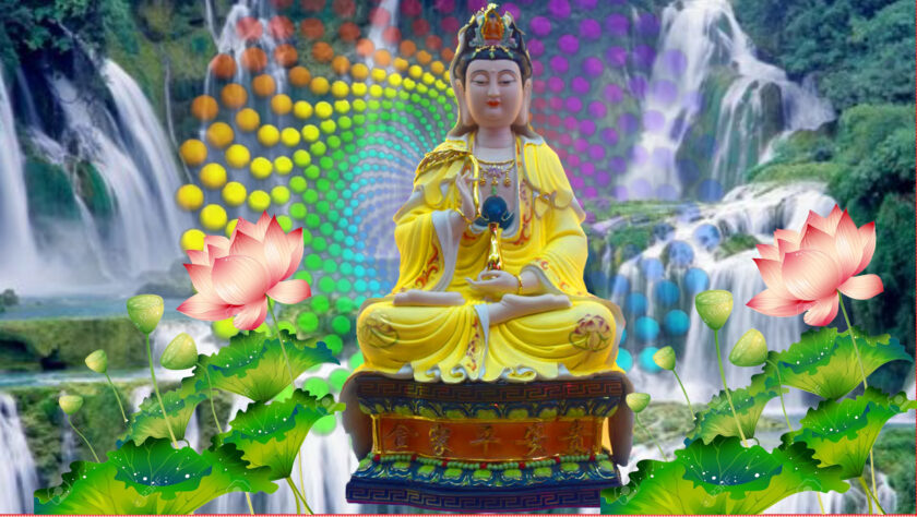 Hình ảnh Phật Quan Âm sặc sỡ sắc màu