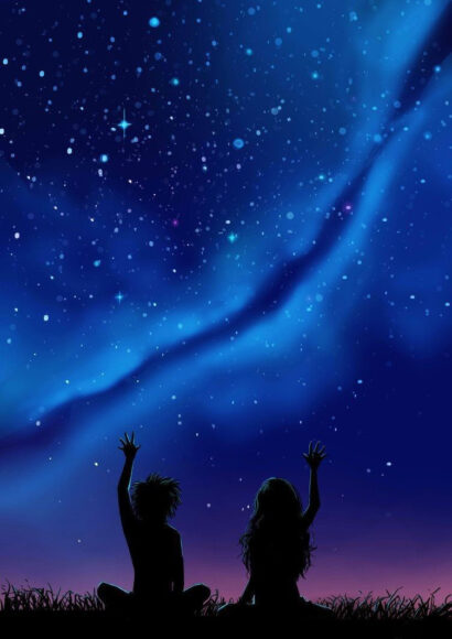 Hình ảnh tạm biệt dưới bầu trời đầy sao