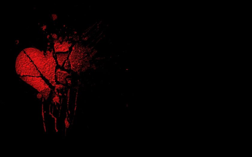 hình ảnh trái tim buồn tan vỡ chuyển sang màu đen
