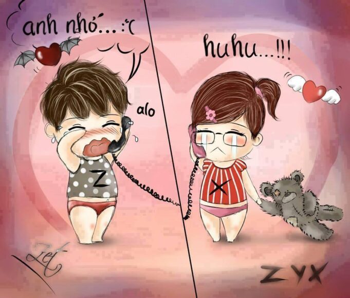 hình ảnh yêu xa dễ thương