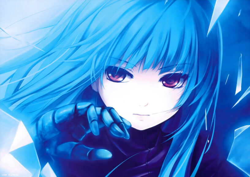 Hình anime tóc xanh cô gái lạnh lùng