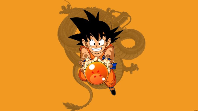 hình nền dragon ball về cậu nhóc có đuôi và rồng thiêng