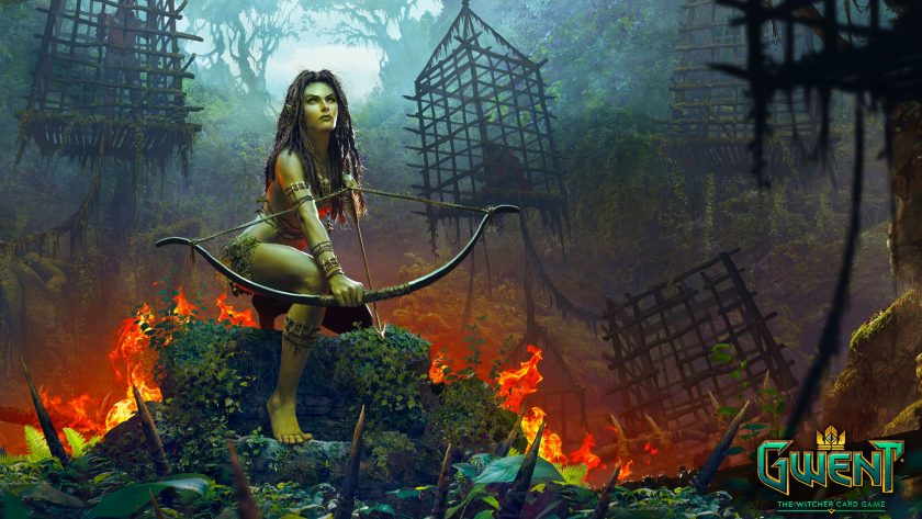 hình nền game 4k nữ cung thủ rừng xanh