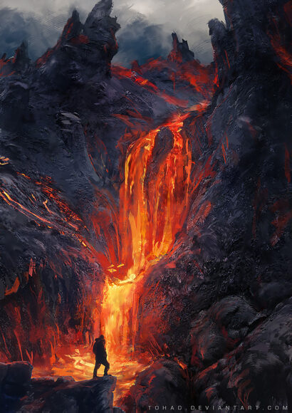 hình nền núi lửa phun trào