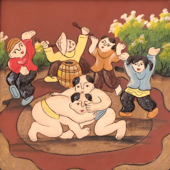 vẽ tranh đấu vật dân gian đông hồ