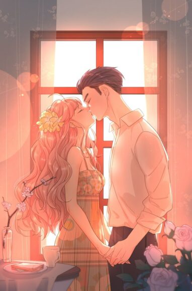 Hình ảnh anime đôi nụ hôn lãng mạn