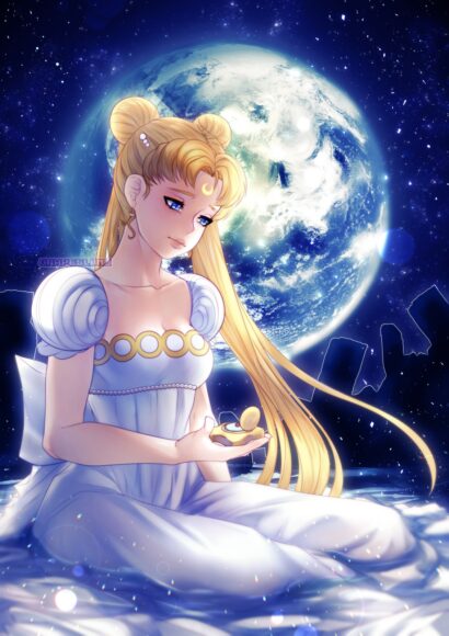 hình ảnh của thủy thủ mặt trăng suy tư xinh đẹp