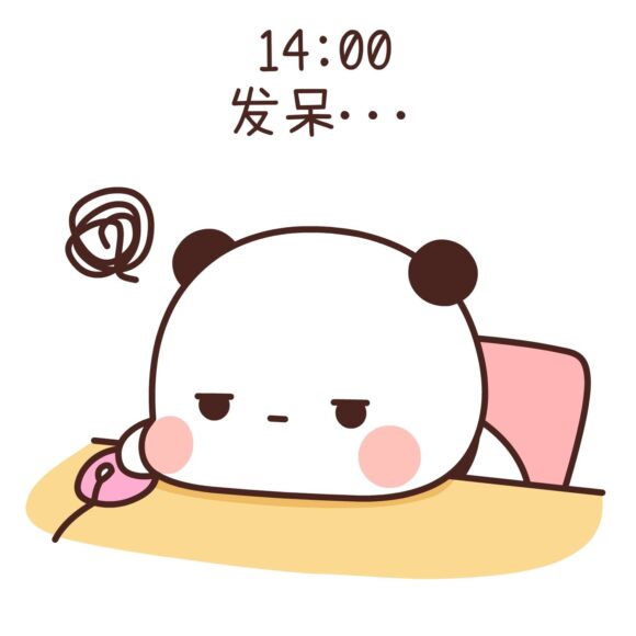 hình ảnh gấu trúc chibi buồn ngủ mệt trên bàn học