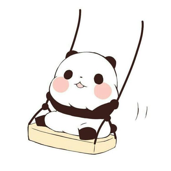 hình ảnh gấu trúc chibi ngồi xích đu đáng yêu