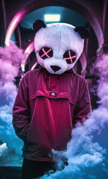 hình ảnh gấu trúc neon cool ngầu