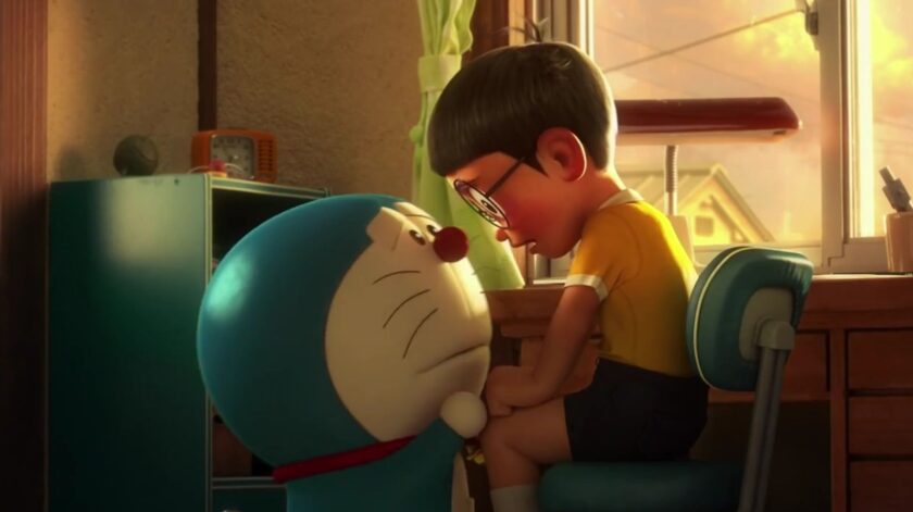Hình ảnh hoạt hình buồn doraemon và nobita chia ly