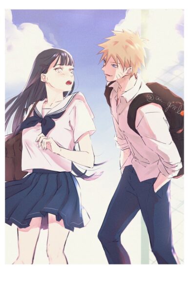 Hình ảnh naruto vs hinata đi học