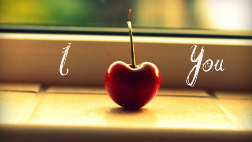 Hình ảnh quả cherry thay thế cho trái tim