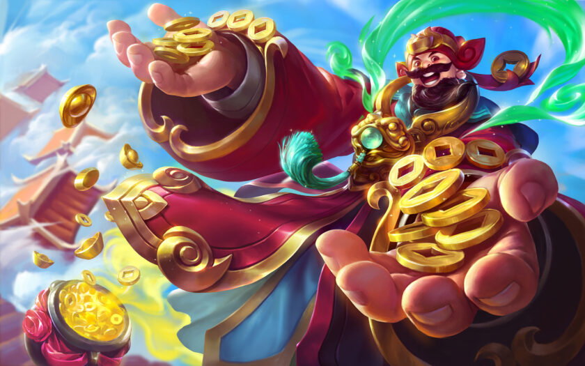 hình nền thần tài ban phát tiền bạc