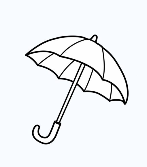 Tô màu đồ dùng gia đình với cái ô