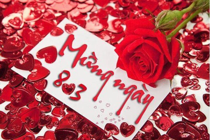 hình ảnh 8 3 đẹp với hoa hồng đỏ